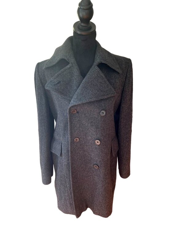 Perry Ellis Jackets & Blazers - Vtg Perry Ellis Size 6 Portfolio Merino Wool Double Breasted Dress Coastal Chic